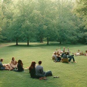 Conversation en flamand et néerlandais dans un cadre de verdure - parc