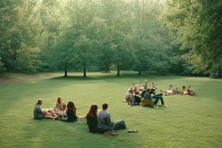 Conversation en flamand et néerlandais dans un cadre de verdure - parc