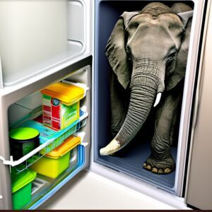 Eléphant coincé dans un frigo