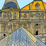 Dessin du Louvre à Paris