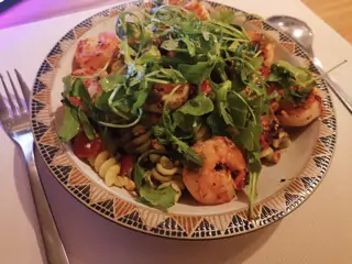 Fusilli pesto gambas